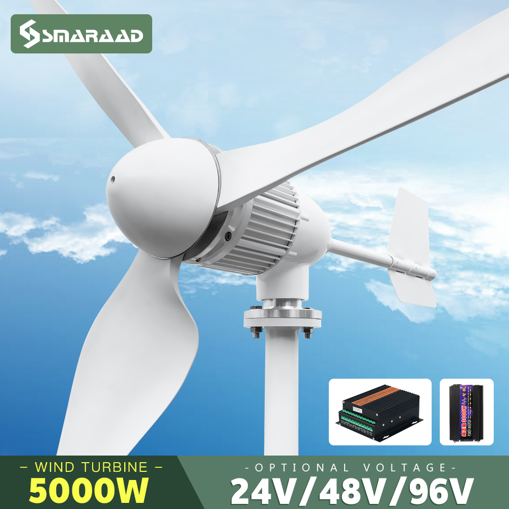 Wind Turbine 48V 5Kw Off Grid - 2KW 5KW Horizontalachsen-Windturbine 12V 24V 48V
