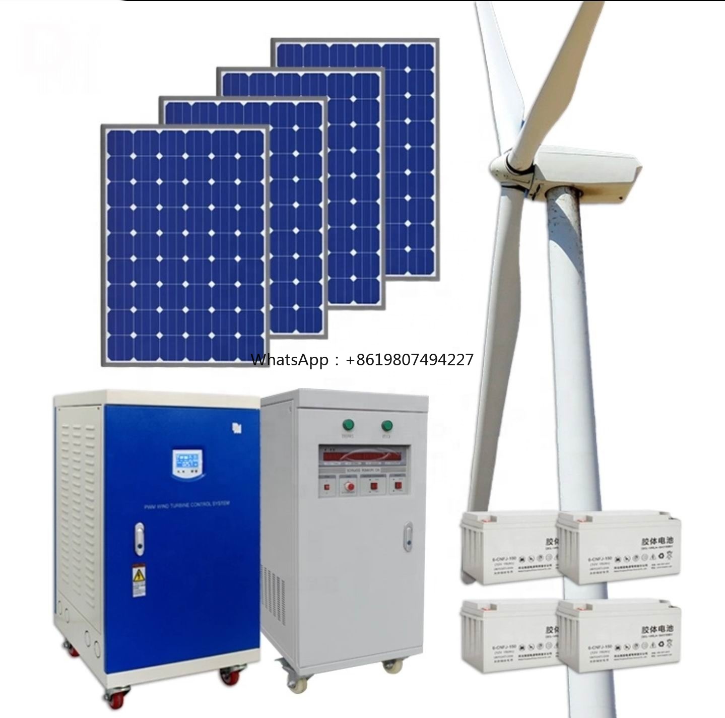 Wind Turbine 48V 5Kw Off Grid - Heißes All-in-One Off-Grid Hybrid Solar-Windturbinen-System 48V