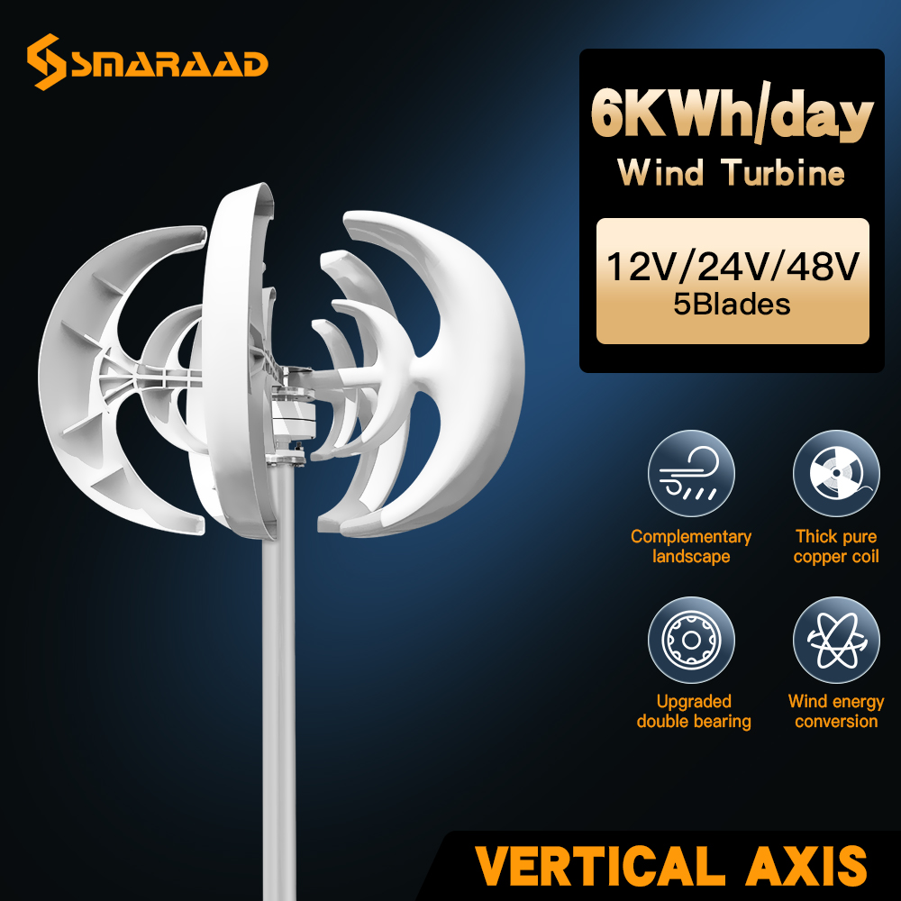 Vertical Axis Wind Turbine 3000W - 3000W 48V Vertikalachsen-Windturbine Windmühle Energieerzeugung für