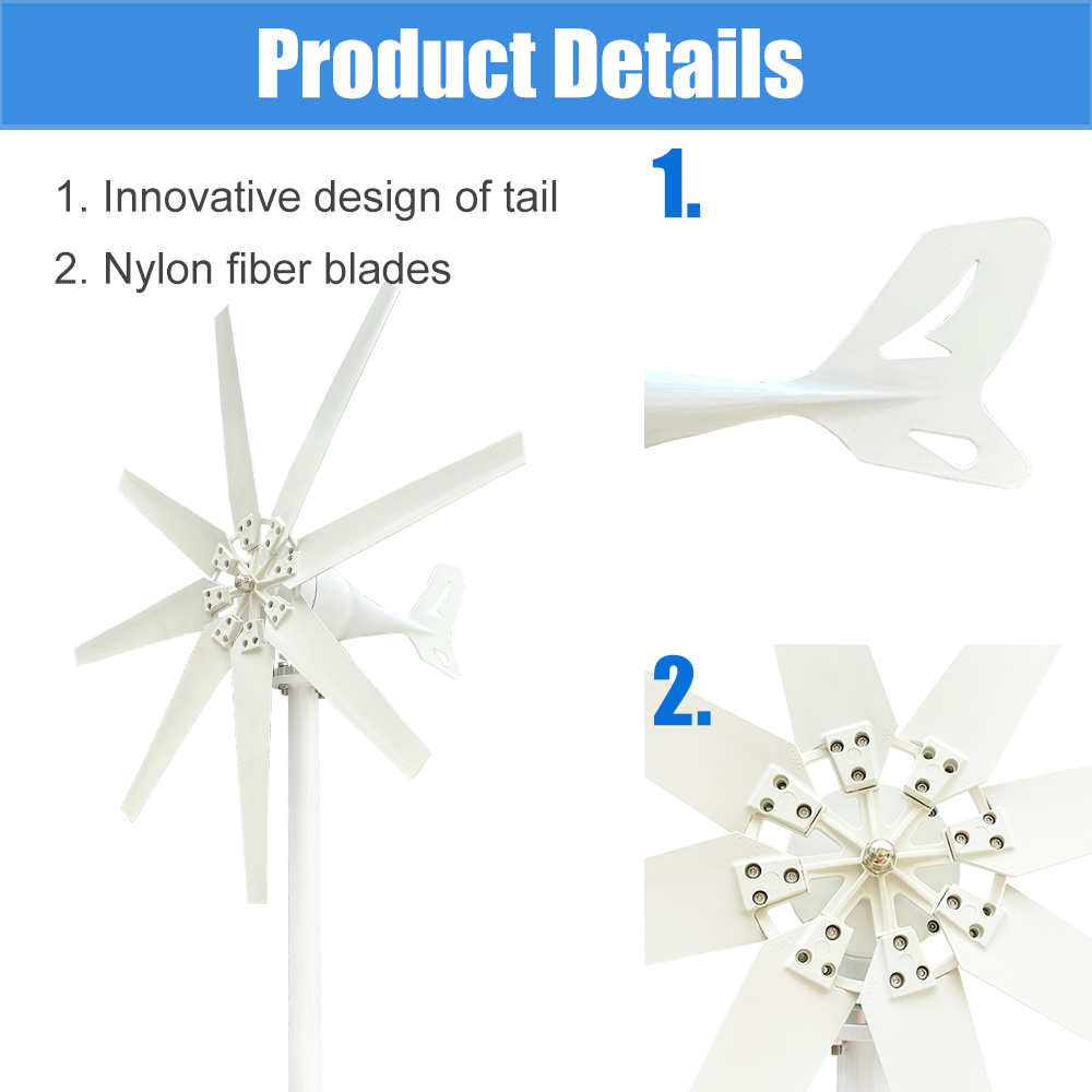 Wind Turbine Generator Kit 2000W - 2000W Windkraftanlage Off-Grid-System 12V 24V 48V
