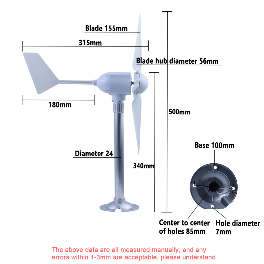 50 W 5-Blatt-Mikro-Windturbine – Wind Generator Permanent Magnet 3 Phase Bewertung und Preis