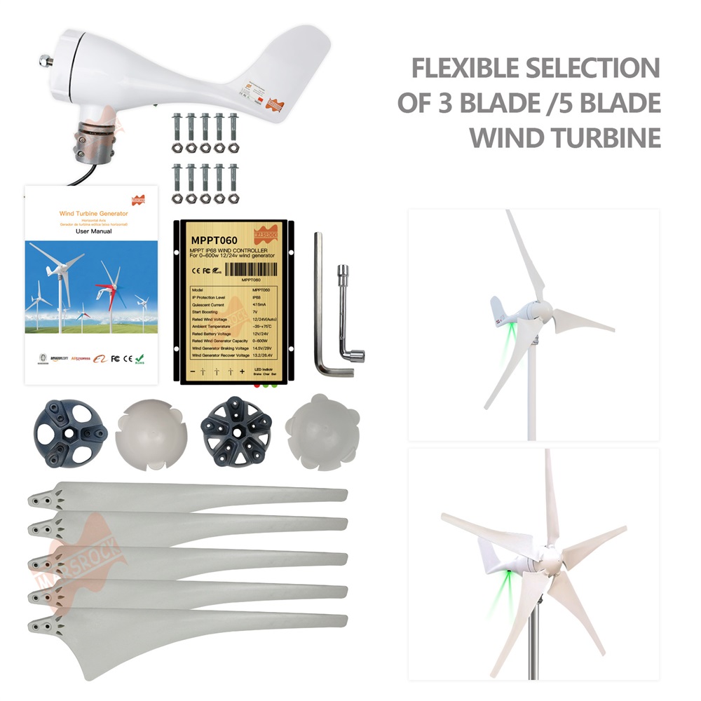 12V 24V 400W Wind Turbine Gene – Wind Turbine 400W 12V Bewertung und Preis