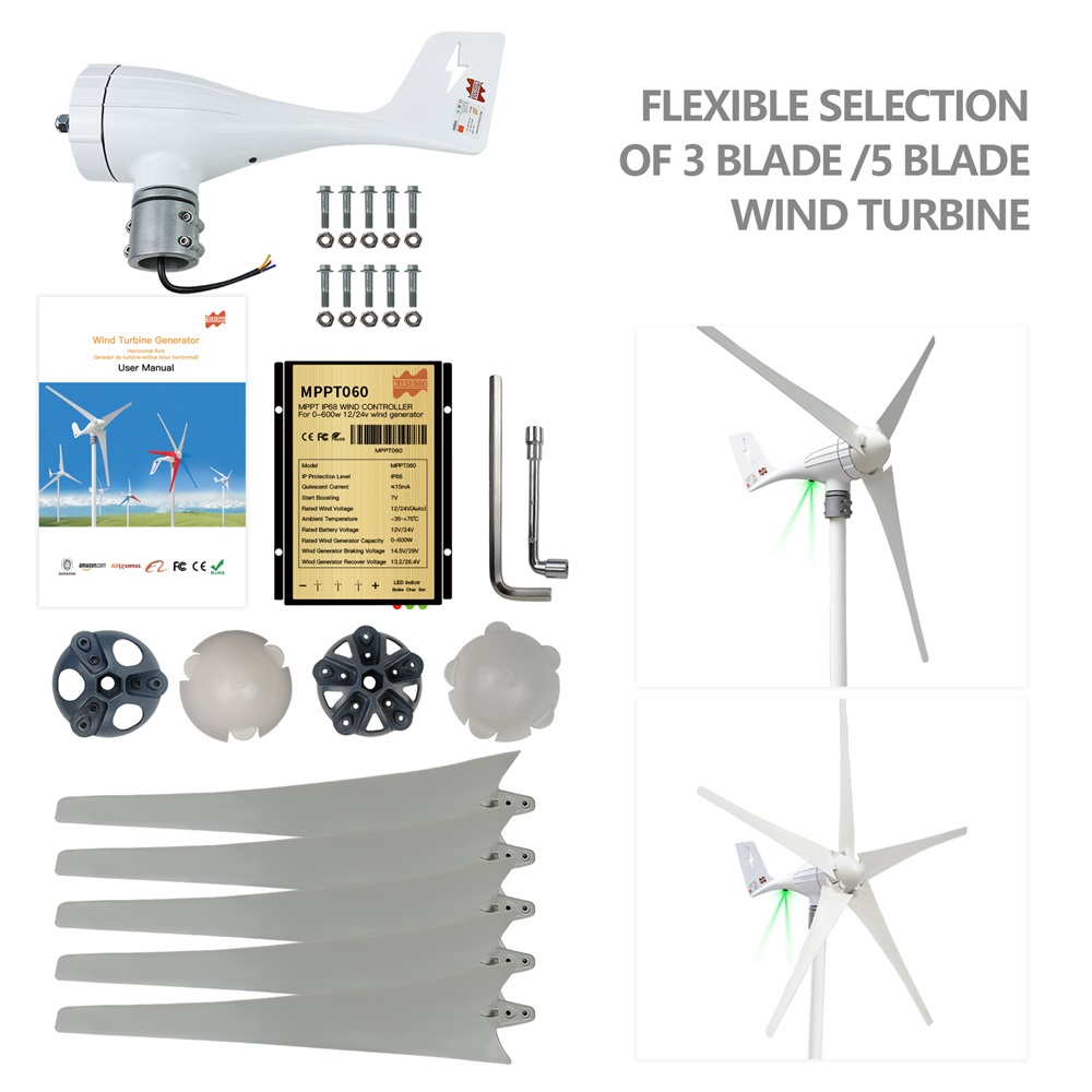 3 5 Flügel 600 W 12 V 24 V Win – Wind Turbine Charge Controller Mppt 12V 24V Bewertung und Preis
