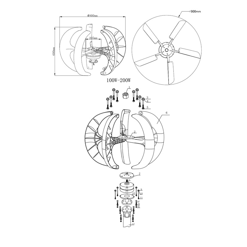 Vertikale Achsen-Windturbine 4 – Wind Turbine 400W 12V Bewertung und Preis