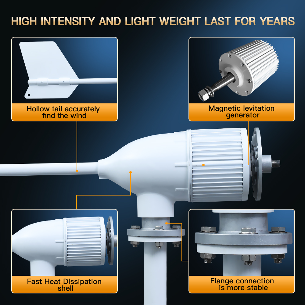 2KW 5KW Horizontalachsen-Windt – Wind Turbine 48V 5Kw Off Grid Bewertung und Preis