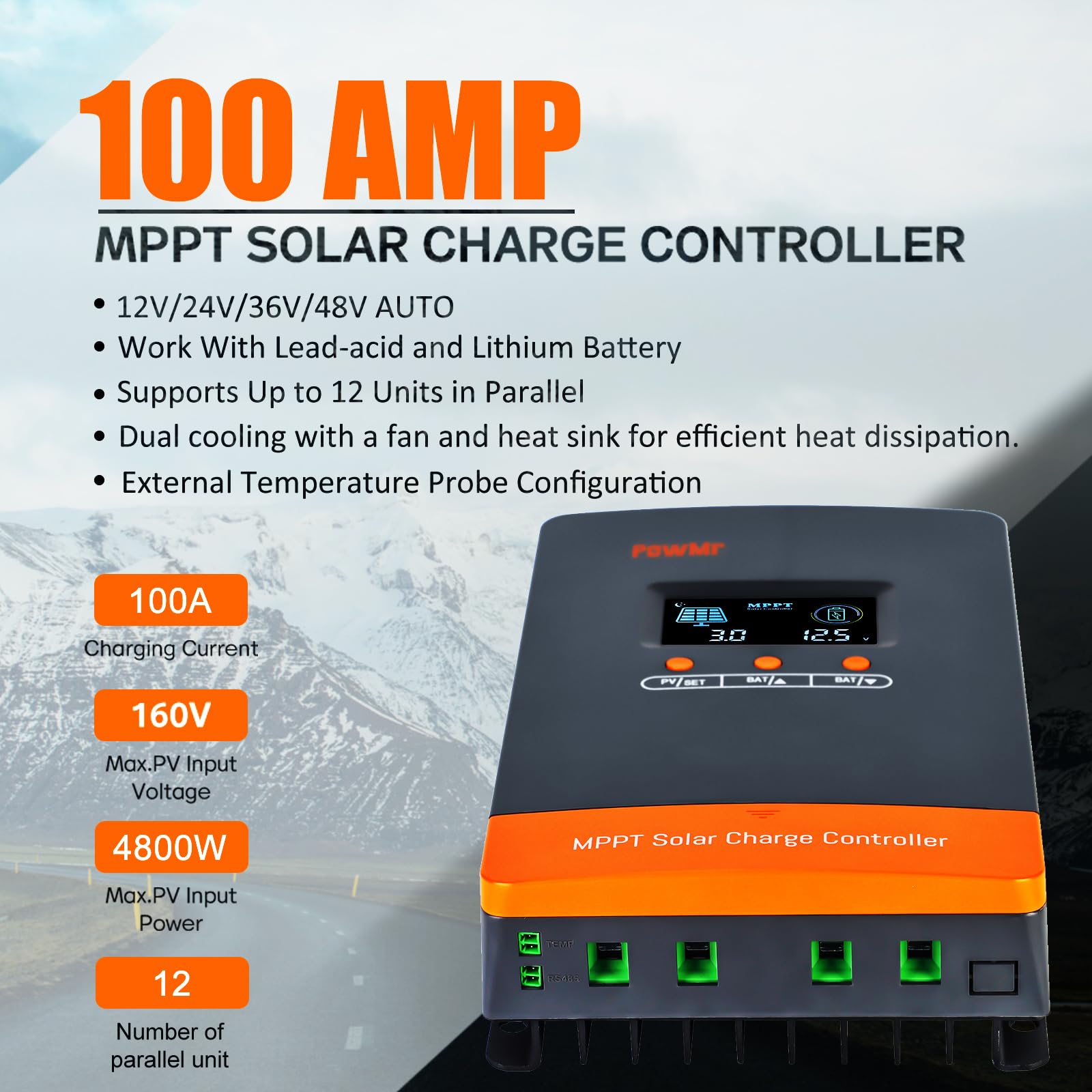 PowMr 100A MPPT Solarladeregle – Wind Solar Hybrid Controller 48V Bewertung und Preis