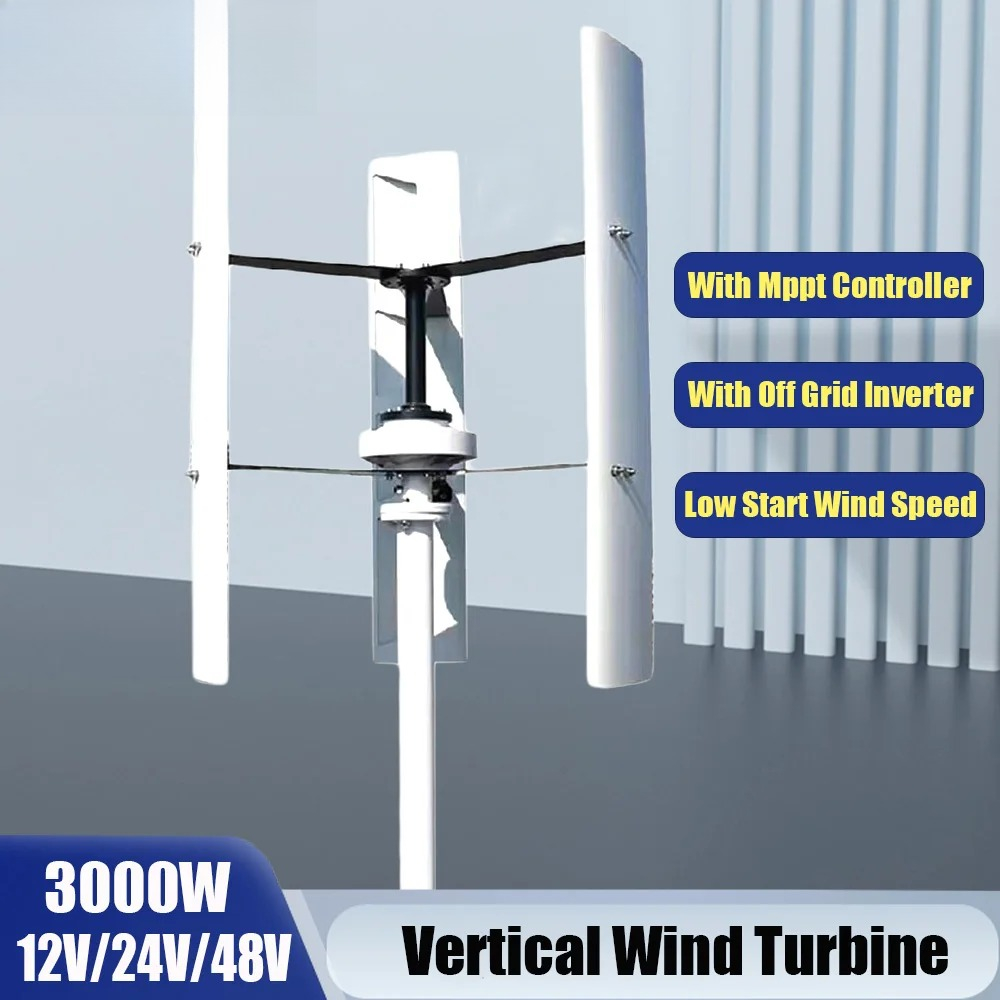 Geräuscharmer 2KW 3KW 12V 24V  – Vertical Axis Wind Turbine 3000W Bewertung und Preis